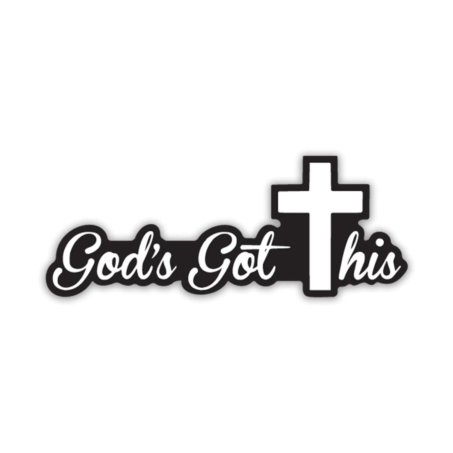Gods Got This Christian Vinyl Decal Sticker | Cars Trucks Vans Walls Laptops Cups | White | 7 X 2.5 inches | KCD1511