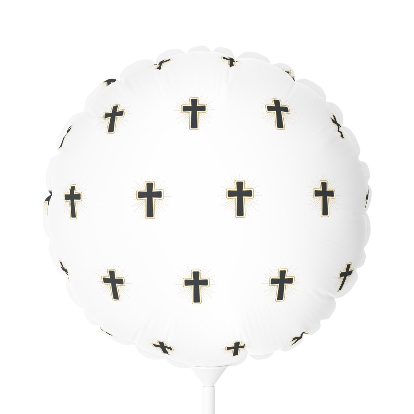 Religious Cross Pattern 11" Round Balloon — Faith Celebration Balloon