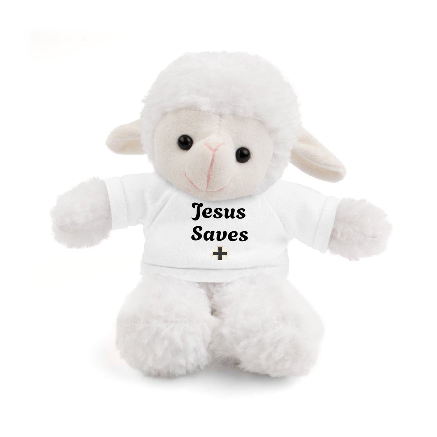 Christian Teddy Bear — Plush Toy Wearing “Jesus Saves” Tee