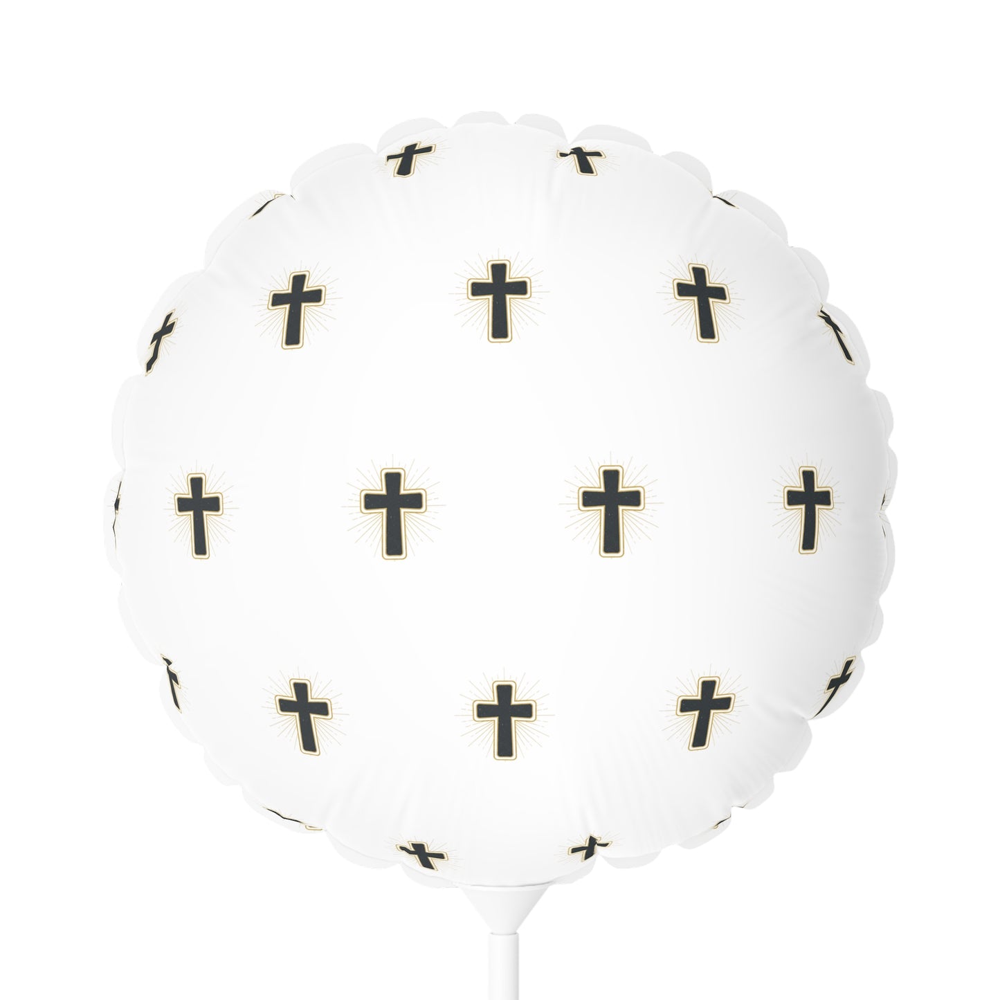 Religious Cross Pattern 11" Round Balloon — Faith Celebration Balloon