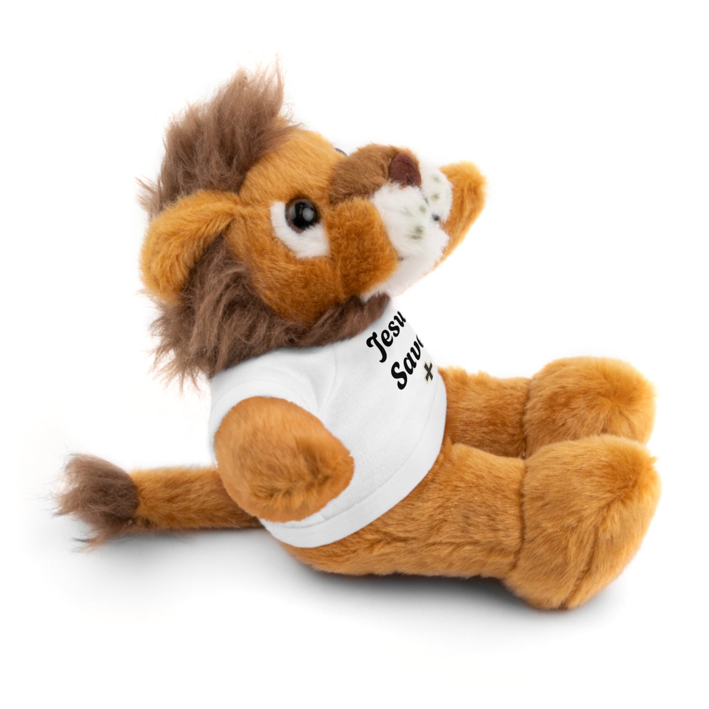 Christian Teddy Bear — Plush Toy Wearing “Jesus Saves” Tee
