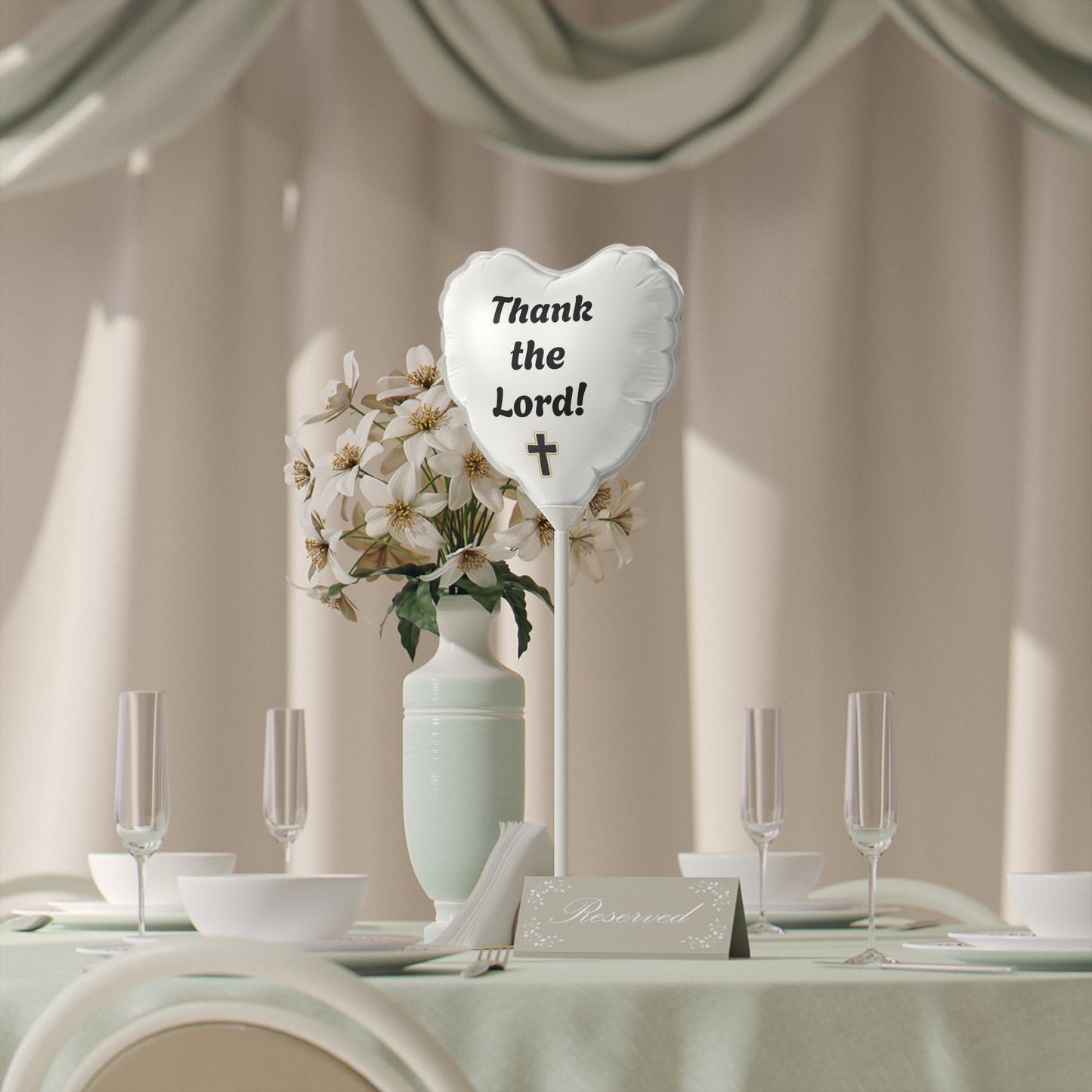 Heart Balloon "Thank the Lord" — 6" Religious Celebration Balloon